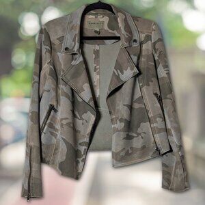 Marrakech faux suede camo moto jacket in size small